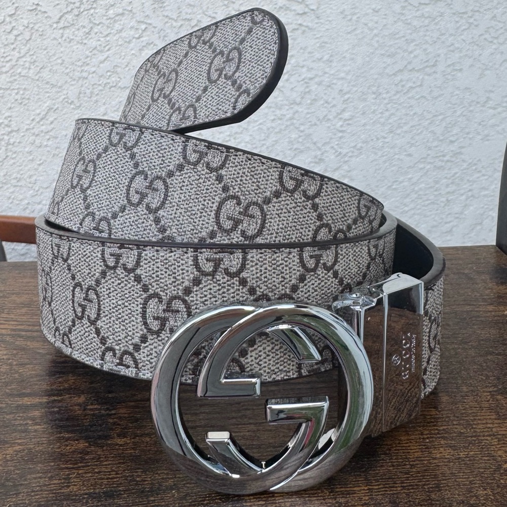 Gucci Black and Gray Monogram Belt Bag
